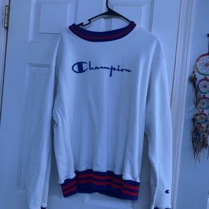 Oversized White Red and Blue Crewneck
